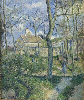 1920s Flapper Girl - Camille Pissarro - The Path to Les Pouilleux, Pontoise by Camille Pissarro