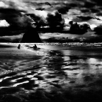 Glass Of Water Royalty Free Images - Cannon Beach at Dusk Royalty-Free Image by David Patterson