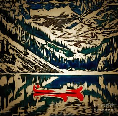 Chemical Glassware - Canoes Red In Ambiance by Catherine Lott