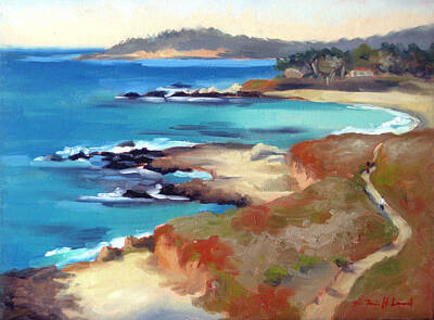 Beach Paintings - Carmel Beach by Karin  Leonard