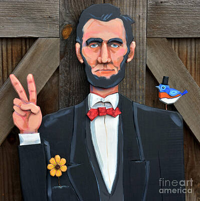 Politicians Royalty Free Images - Carved Lincoln Royalty-Free Image by David Hinds