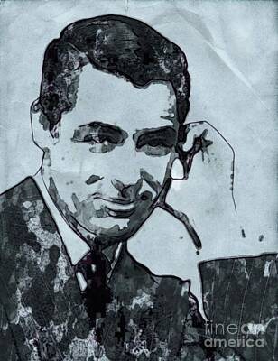 Actors Digital Art - Cary Grant Hollywood Actor by Esoterica Art Agency