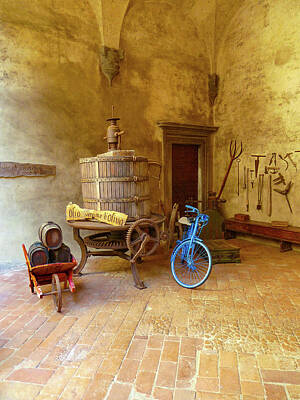 Wine Royalty Free Images - Castello del Trebbio Winery Royalty-Free Image by Norma Brandsberg