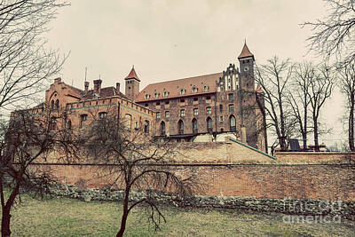 Priska Wettstein Pink Hues Royalty Free Images - Castle in Gniew, Poland. Vintage Royalty-Free Image by Michal Bednarek