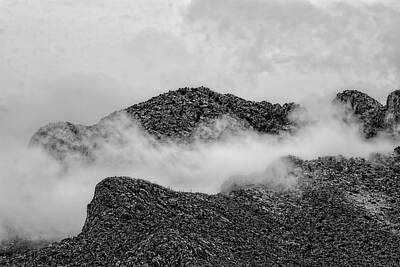 Mark Myhaver Photos - Catalinas In Clouds bw1834 by Mark Myhaver