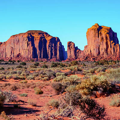Royalty-Free and Rights-Managed Images - Center Panel 2 of 3 - Monument Valley Monolith Panorama Landscape - American Southwest by Gregory Ballos