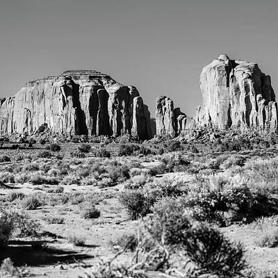 Royalty-Free and Rights-Managed Images - Center Panel 2 of 3 - Monument Valley Monolith Panorama Landscape by Gregory Ballos