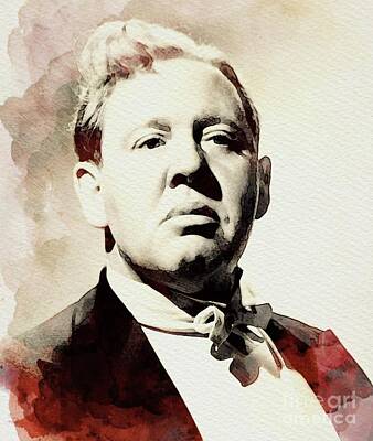 Celebrities Royalty-Free and Rights-Managed Images - Charles Laughton, Vintage Actor by Esoterica Art Agency