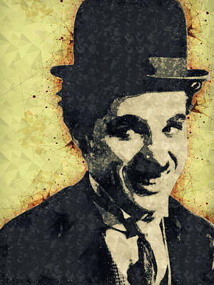 Portraits Mixed Media - Charlie Chaplin Illustration by Studio Grafiikka