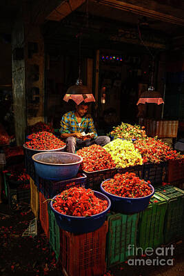 Maps Rights Managed Images - Cheannai Flower Market Colors Royalty-Free Image by Mike Reid