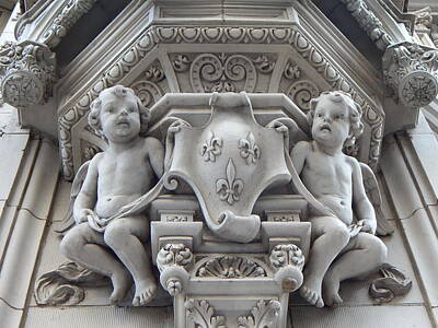Negative Space Rights Managed Images - Cherubs Over the City Royalty-Free Image by Melissa Gallant