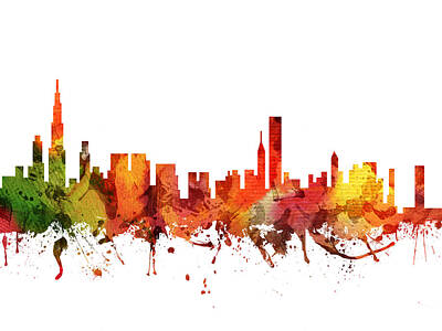Cities Digital Art Royalty Free Images - Chicago Cityscape 04 Royalty-Free Image by Aged Pixel