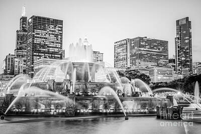 Skylines Royalty-Free and Rights-Managed Images - Chicago Skyline Black and White Photography by Paul Velgos