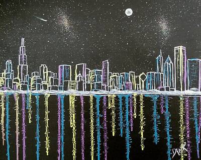 Vincent Van Gogh - Chicago Skyline by Dink Densmore