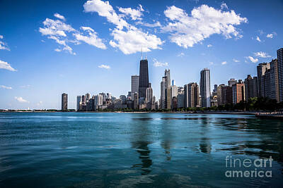Skylines Royalty-Free and Rights-Managed Images - Chicago Skyline Photo with Hancock Building by Paul Velgos