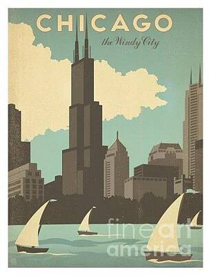Laundry Room Signs - Chicago-The Windy City by Nostalgic Prints