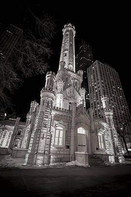 City Scenes Royalty-Free and Rights-Managed Images - Chicago Water Tower by Adam Romanowicz