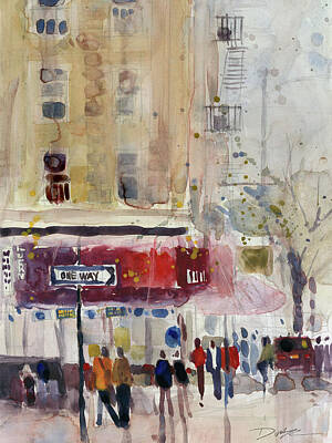 City Scenes Paintings - Chinatown, New York City, New York by Dorrie Rifkin