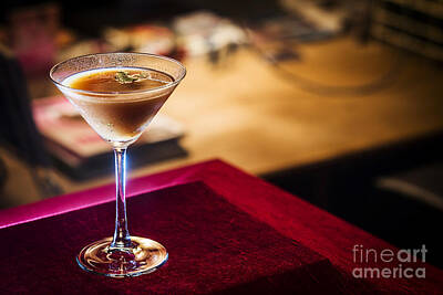 Martini Royalty-Free and Rights-Managed Images - Chocolate And Cream Martini In Bar At Night by JM Travel Photography