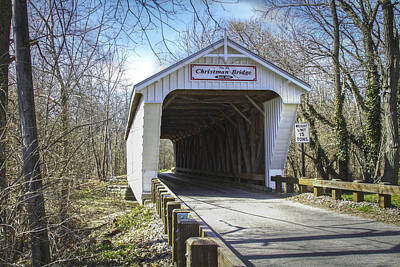 Music Royalty-Free and Rights-Managed Images - Christman  Covered Bridge  by Jack R Perry