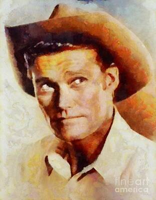 Actors Royalty-Free and Rights-Managed Images - Chuck Connors, Vintage Hollywood Actor by Esoterica Art Agency