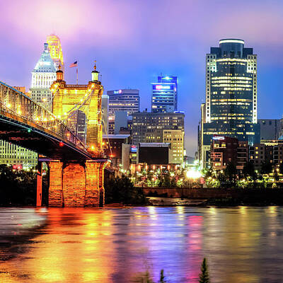 Royalty-Free and Rights-Managed Images - Cincinnati Skyline and Ohio River 1x1 by Gregory Ballos