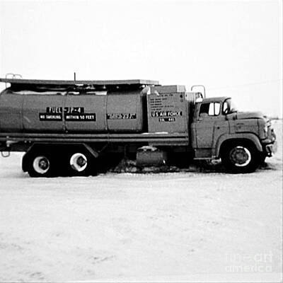 Minimalist Movie Posters - Circa 1965 USAF Fuel Truck by Debra Lynch