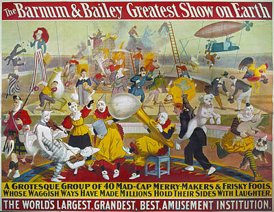 Landmarks Drawings - Circus Poster, 1903 by Granger