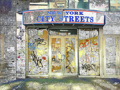 City Scenes Mixed Media - City Streets New York by Tony Rubino