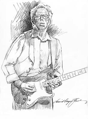 Musicians Drawings - Clapton Riff by David Lloyd Glover