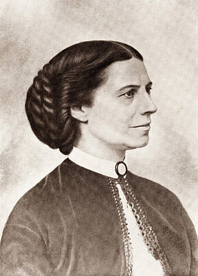 Recently Sold - Portraits Royalty-Free and Rights-Managed Images - Clara Barton Profile Portrait by War Is Hell Store