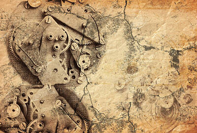 Distressed Us Flags Royalty Free Images - Clockwork Mechanism Royalty-Free Image by Michal Boubin