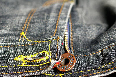 Ethereal - close up of Jeans Button by Ilan Rosen