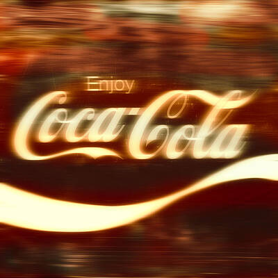 Food And Beverage Photos - Coke sign by Perry Webster