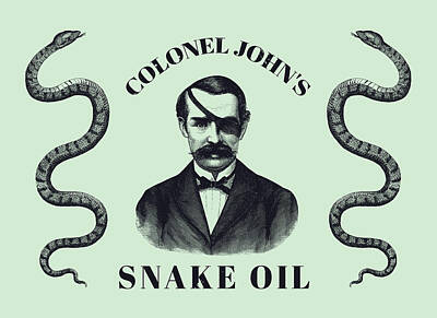 Reptiles Rights Managed Images - Colonel Johns Snake Oil - Vintage Style Advertisement  Royalty-Free Image by War Is Hell Store