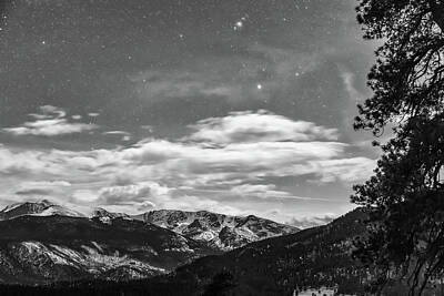 James Bo Insogna Rights Managed Images - Colorado Rocky Mountain Evening View in Black and White Royalty-Free Image by James BO Insogna