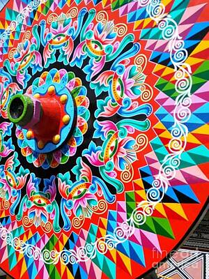 Printscapes - Colorful Oxcart wheel by Patricia Ducher
