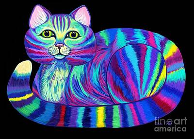 Royalty-Free and Rights-Managed Images - Colorful Rainbow Kitty Cat by Nick Gustafson