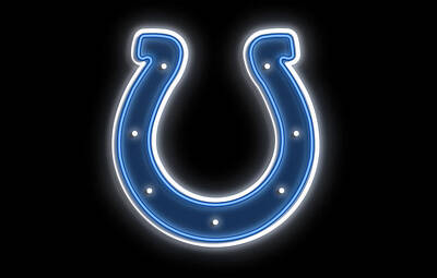 Football Digital Art - Colts Neon Sign by Ricky Barnard