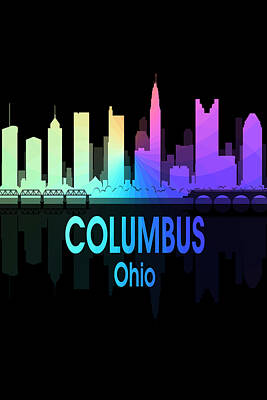 Abstract Skyline Digital Art Rights Managed Images - Columbus OH 5 Vertical Royalty-Free Image by Angelina Tamez