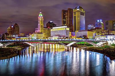 City Scenes Royalty-Free and Rights-Managed Images - Columbus Ohio Downtown Skyline in Color by Gregory Ballos