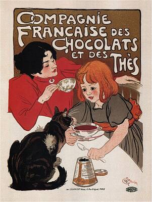 Mammals Mixed Media - Compagnie Francaise Des Chocolats Et Des Thes - Vintage Chocolate and Tea Advertising Poster by Studio Grafiikka