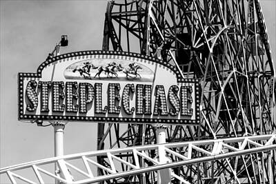 Comedian Drawings Rights Managed Images - Coney Island Roller Coasters Royalty-Free Image by Robert Ullmann