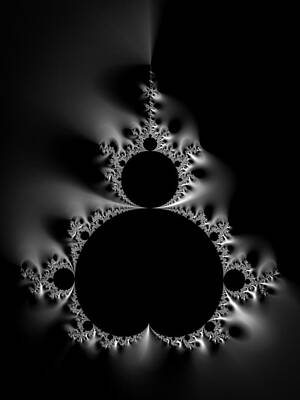 Abstract Digital Art - Cool black and white Mandelbrot Set by Matthias Hauser