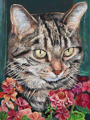 Portraits Paintings - Cooper the Cat by Portraits By NC