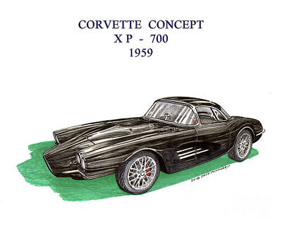 Sports Mixed Media - Corvette Concept XP 700 by Jack Pumphrey
