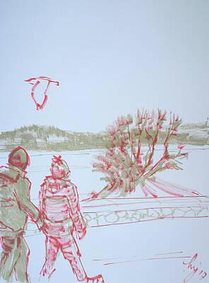 Priska Wettstein All About Plants - Couple walking along seafront at Exmouth beach by Mike Jory