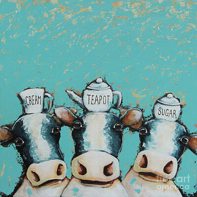 Abstract Graphics - Cows for tea by Lucia Stewart