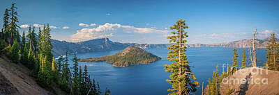 Fantasy Royalty-Free and Rights-Managed Images - Crater Lake Panorama by Inge Johnsson