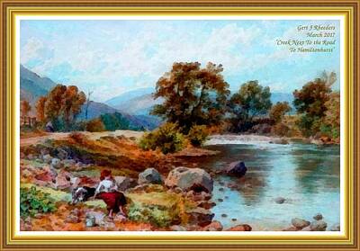 State Love Nancy Ingersoll Rights Managed Images - Creek Next To The Road To Hamiltonhurst L A With Alt. Decorative Ornate Printed Frame.  Royalty-Free Image by Gert J Rheeders